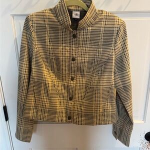 CAbi Women's Checkered Blazer - Black and Tan